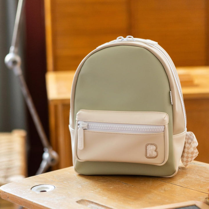 BEABA, Kindergarten-Rucksack Faro, Kinder-Tagesrucksack, 2 Fächer, Namensetikett, Gummi-Effekt, gros