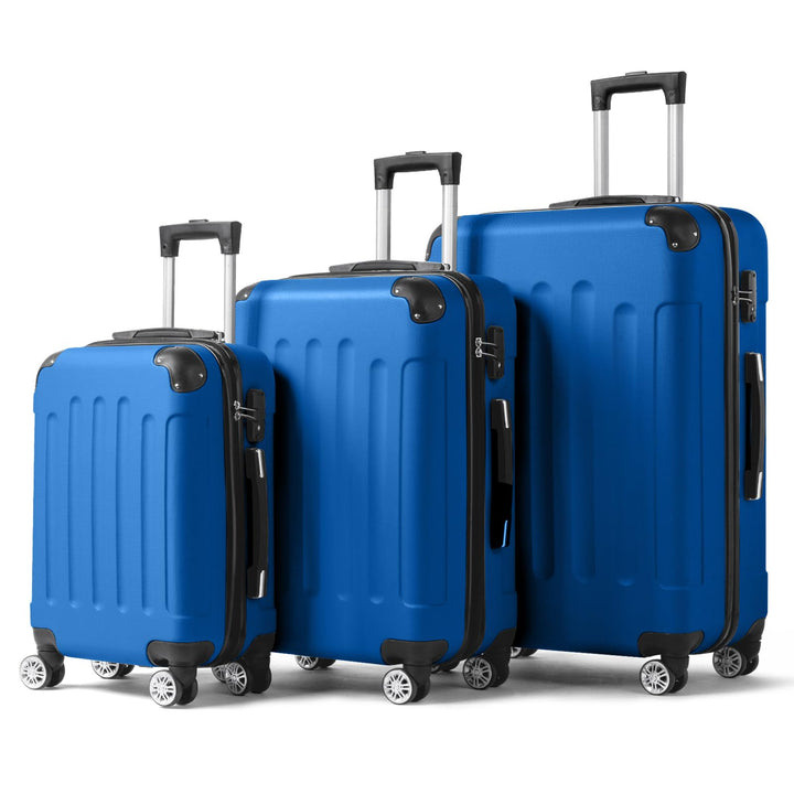 LEADZM Kofferset 3 teilig, Reisekoffer Set mit Eckenschutz, Koffer Set Hartschalen-Trolley aus ABS m