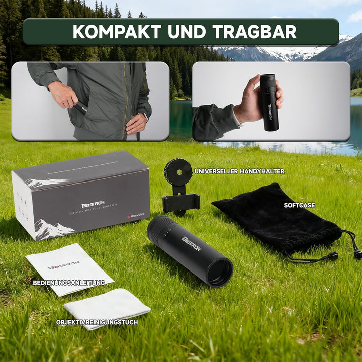7x32 Monokular Teleskop Erwachsene,HD Wasserdicht Monokular Fernrohr mit BAK4 Prisma und FMC Beschic