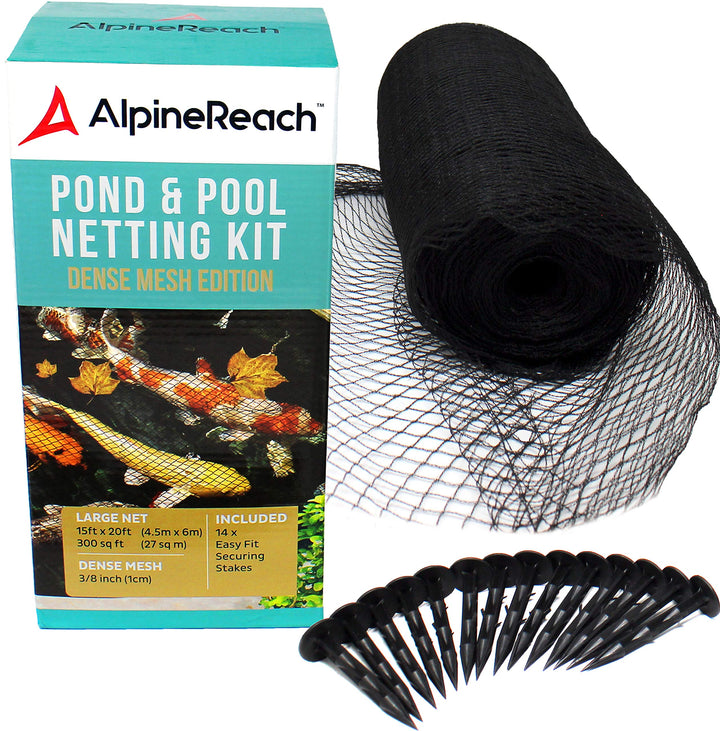 AlpineReach 4,5m x 6m Teichnetz Feinmaschig (10x10mm) Extra Stark Gewebtes Netz, Vogelschutznetz, Vo