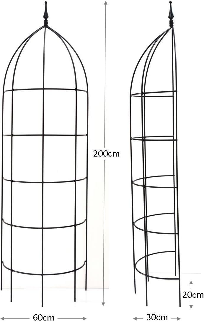 KUHEIGA Rankhilfe, Rankgerüst, Rost, Höhe: 200 cm, Volleisen Rankgitter halbrund