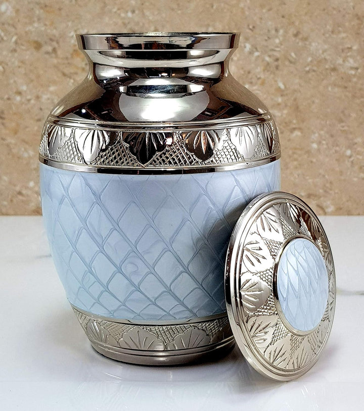 eSplanade Urnen-Gedenkbehälter, Einmachglas | Metallurnen als Andenken für die Asche | Messing – Wei
