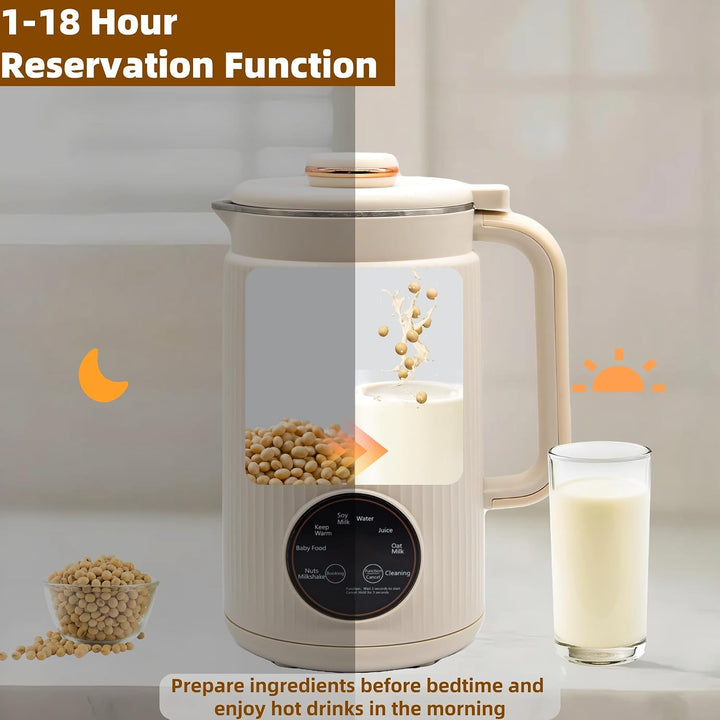 9 in 1 Nussmilchmaschine丨12-Klingen 丨1.2 L für 3-4 Personen丨All-in-One für Sojamilch, Babynahrung, S