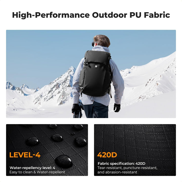 K&F CONCEPT Kamerarucksack 30L, Professionelle Grosse Fotorucksack, Camera Backpack Wasserdicht, Rei