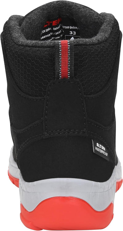 ELTEN Kinderschuhe Outdoor Maddox Kids BOA Black-red Mid Wintermodell für Mädchen und Jungen 36 EU S