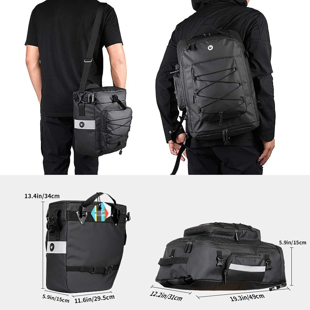 PELLOR Fahrradtasche Multifunction Radfahren Gepäckträger Tasche Reissfest Gross Gepäcktaschen mit R