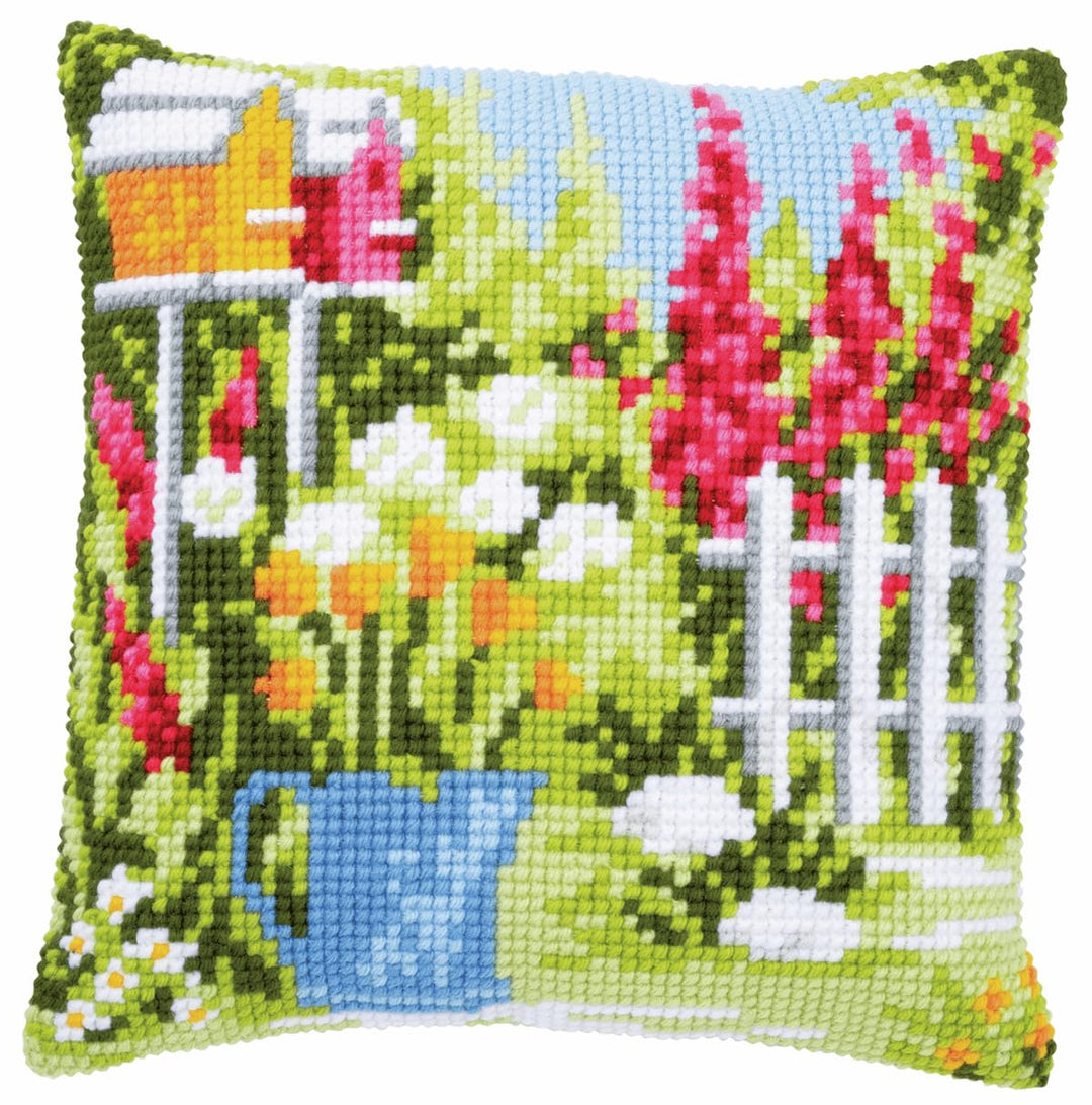 Vervaco PN-0182952 Kreuzstichkissen, Leinen, Mehrfarbig, 40x40cm