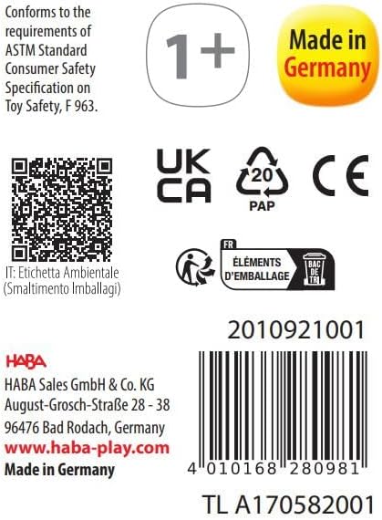 HABA Basis Holzbausteine - 85 Bunte Bausteine mit Baumwolltasche - Made in Germany - ToyAward Gewinn
