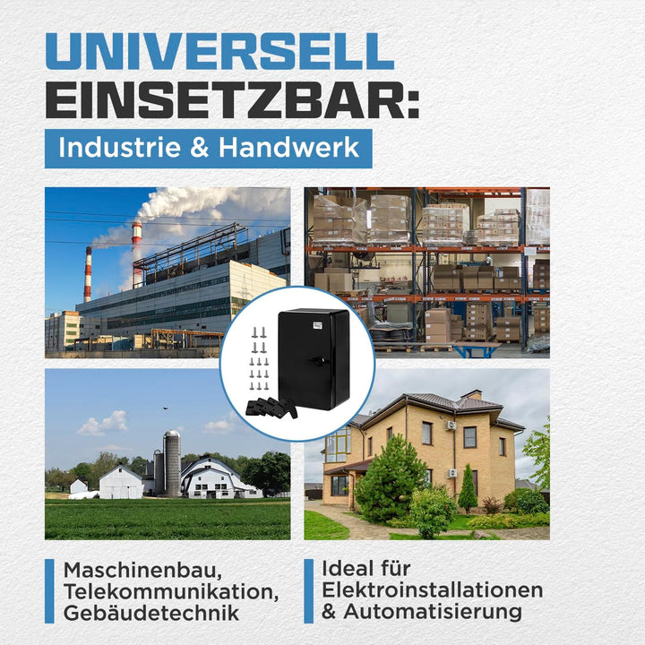 BOXEXPERT® Verteilerkasten aussen wasserdicht [ABS Kunststoff IP65 Gehäuse] schwarz (Serie Fleet) 60