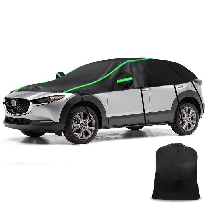 Auto Schwarzes Halbgarage für Mazda CX-30 2019-2024, LWB Soft Windschutzscheibe Abdeckung Hälfte Aut