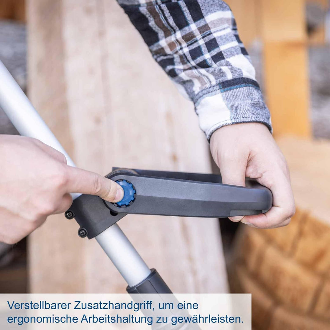 Scheppach Akku Unkrautbürste C-FR100-X Fugenbürste mit Teleskopfunktion | BürstenØ 115 mm | Führungs