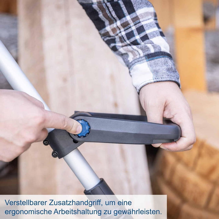 Scheppach Akku Unkrautbürste C-FR100-X Fugenbürste mit Teleskopfunktion | BürstenØ 115 mm | Führungs