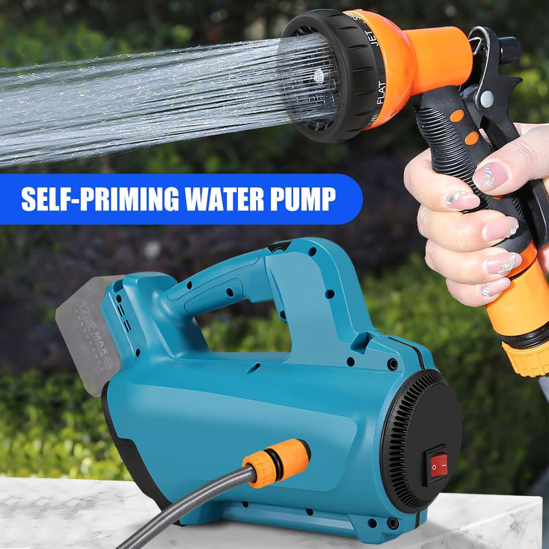 Wasserpumpe für Makita 18 V Akku, elektrischekabellose Gartenpumpe,220W Bewässerungspumpe mit 10M Wa