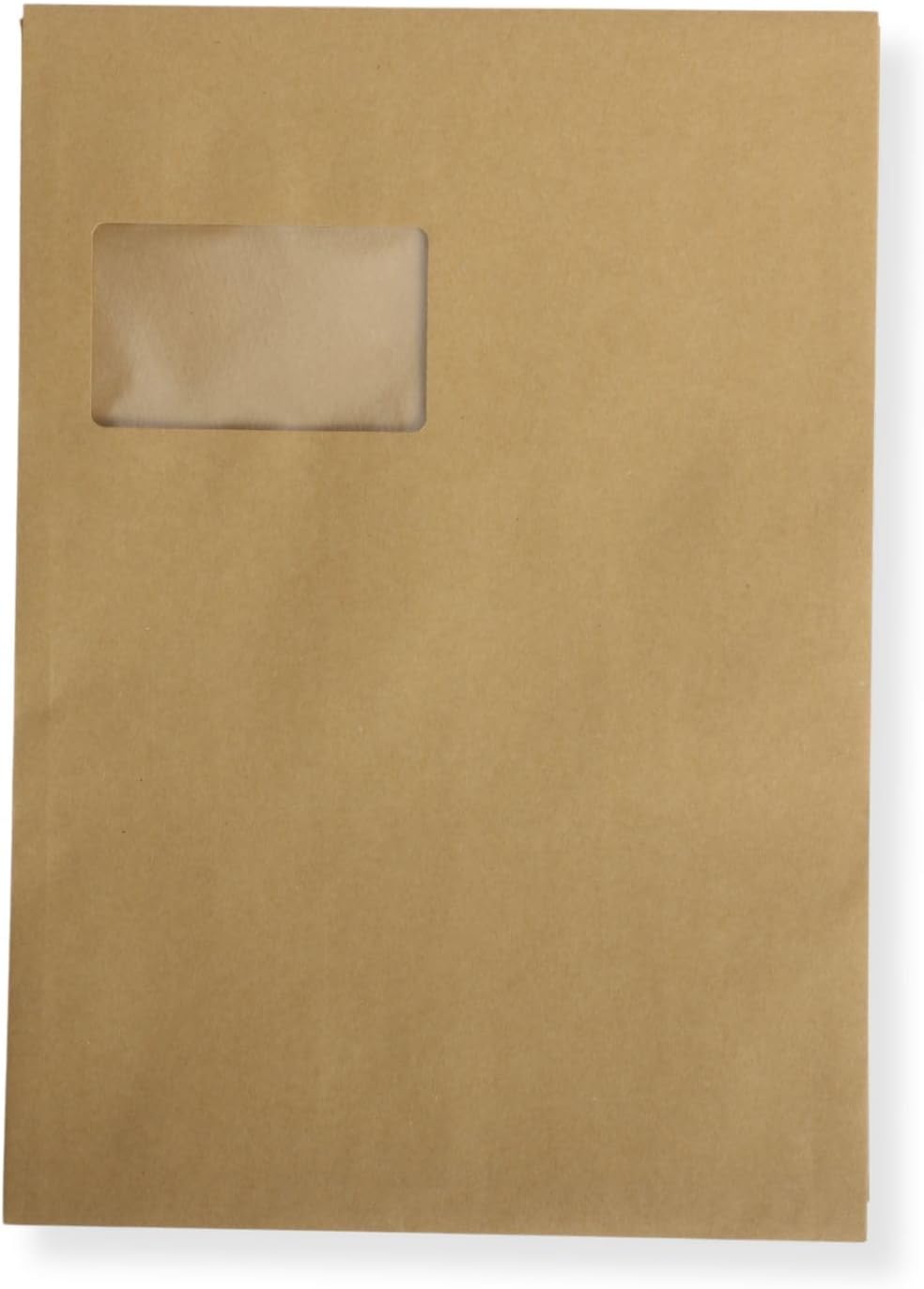 50 St. DIN C4 Faltenversandtaschen mit Fenster braun Stehboden und 20 mm Falte 130 gr. Kuvert 229x32