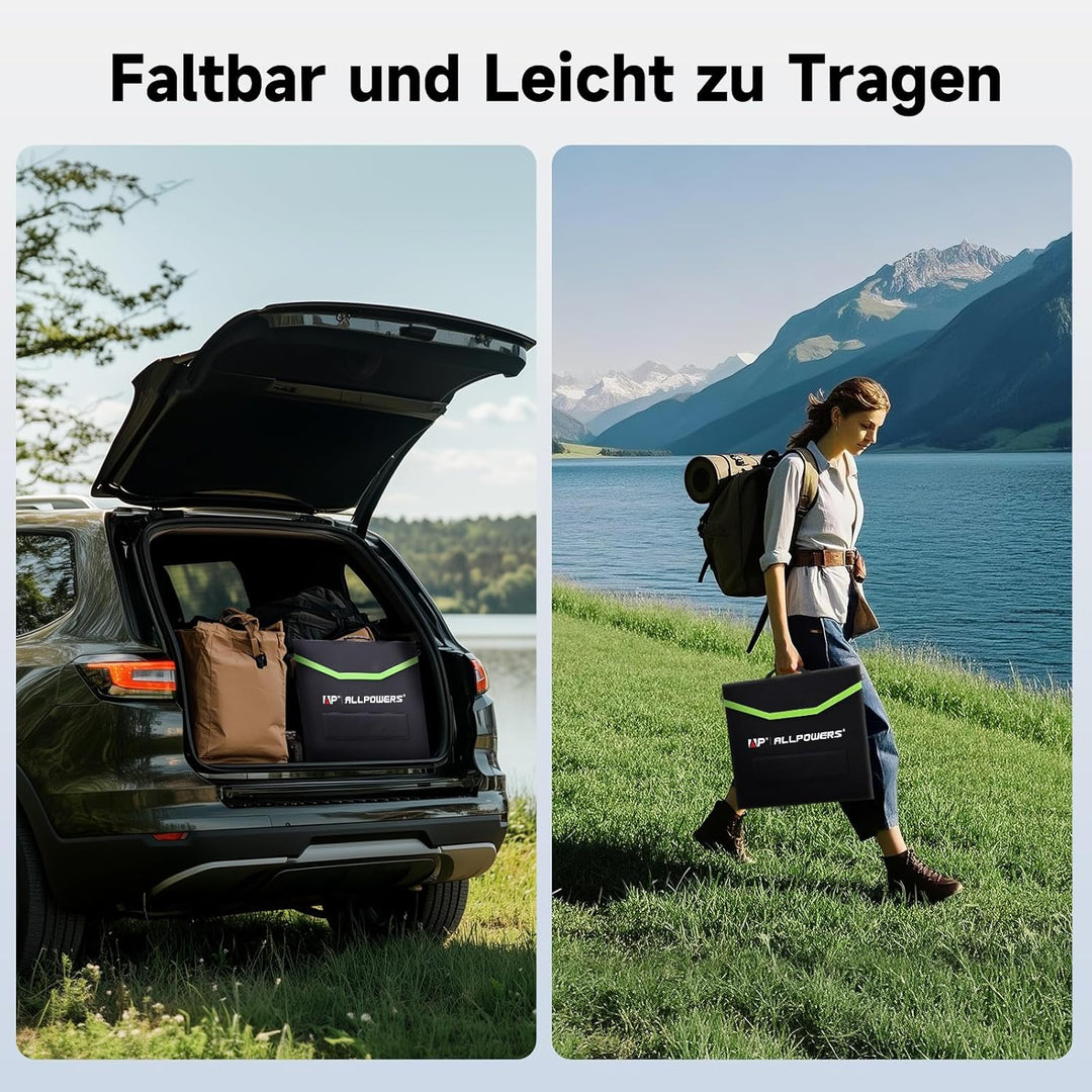 ALLPOWERS Faltbares Solarpanel 100W Solarmodul Speziell für Tragbare Powerstation und Outdoor Solarg