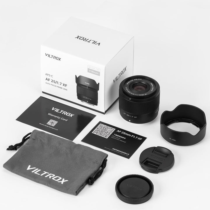 VILTROX AF 25 mm F1.7 APS-C Kameraobjektiv Autofokus Leichtgewicht Strassenfotografie (für Fuji XF),