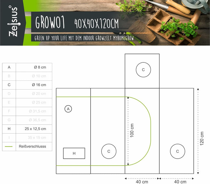 Zelsius Growzelt MyHomeGrow Grow Tent | Indoor Growbox | Growroom Growschrank Darkroom Pflanzenzelt