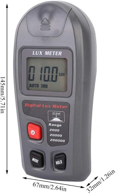 TOPINCN Handheld Digital Electronic Luxmeter Lichtmesser Illuminometer Photometer mit 200.000