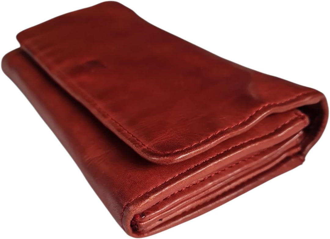Bear Design Damen Leder Geldbörse, Leder Portemonnaie mittelgross, Wallet Lederbörse Damen mit Karte