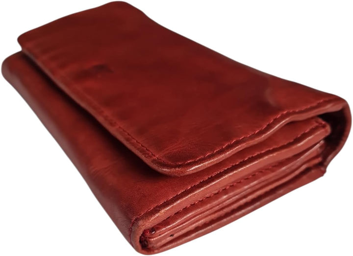 Bear Design Damen Leder Geldbörse, Leder Portemonnaie mittelgross, Wallet Lederbörse Damen mit Karte