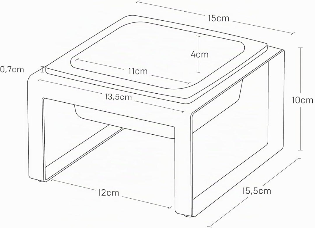 Yamazaki TOWER 5817 Futternapfständer einzeln, 300ML, Schwarz, Stahl/Keramik, Pet Food Bowl Stand, S