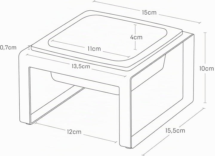 Yamazaki TOWER 5817 Futternapfständer einzeln, 300ML, Schwarz, Stahl/Keramik, Pet Food Bowl Stand, S