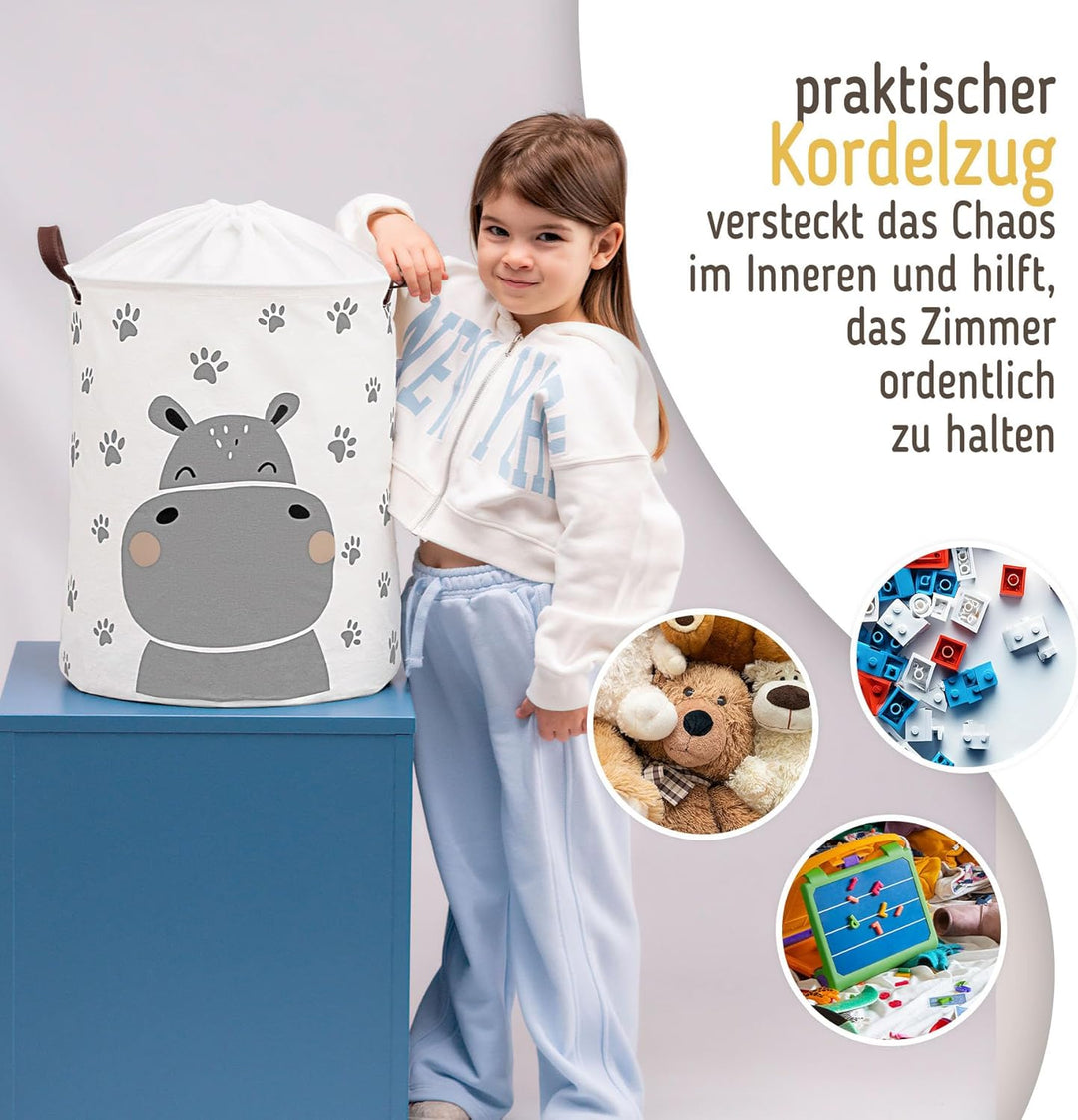SIPO XL Baumwoll‑Organizer &amp; faltbarer Wäschekorb – mit wasserdichter Innenbeschichtung, Zugkordel &amp;