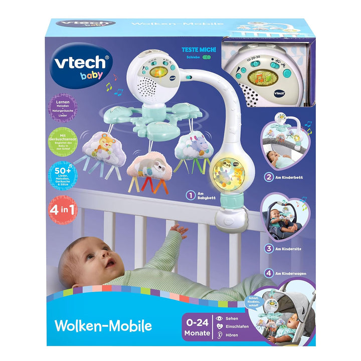 VTech - Wolken-Mobile - Süsses Mobile mit Nachtlicht und Sensor - Für Kinder von 0-2 Jahren