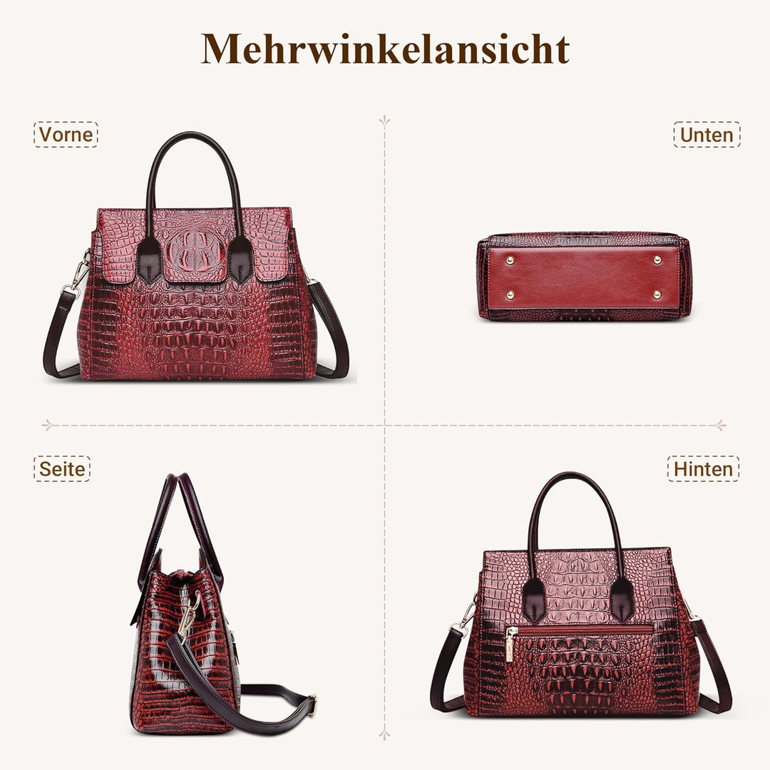 DIRRONA Elegant Damen Umhängetasche Retro Handtasche Casual Reise Schultertasche Gross Kapazität Umh