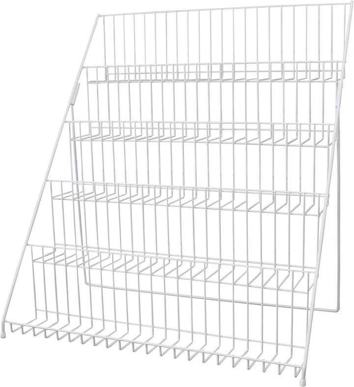GERSO Grusskarten-Ausstellungsstand zusammenklappbar leicht weiss pulverbeschichtet, Weiss
