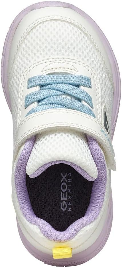 Geox Mädchen B Sprintye Girl D Sneakers 21 EU White Multicolor, 21 EU White Multicolor