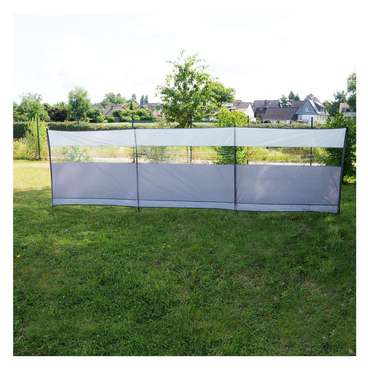 Windschutz mit Stahlstangen 500x140cm mit Sichtfenster - Sichtsschutz mit Heringen Abspannseilen Sch