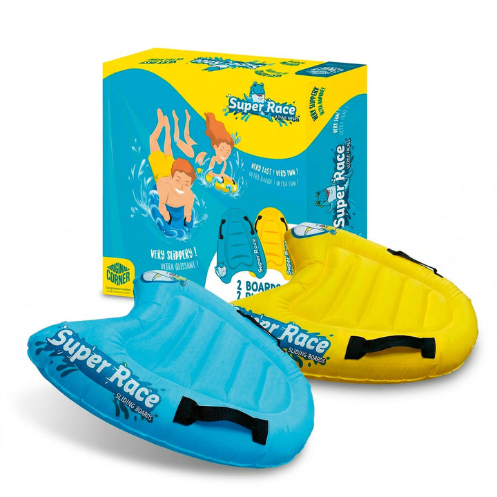 Super Race® | 2er-Set Bodyboards für Kinder | Aufblasbare Spezial-Windsurfbretter | Für besseres Gle