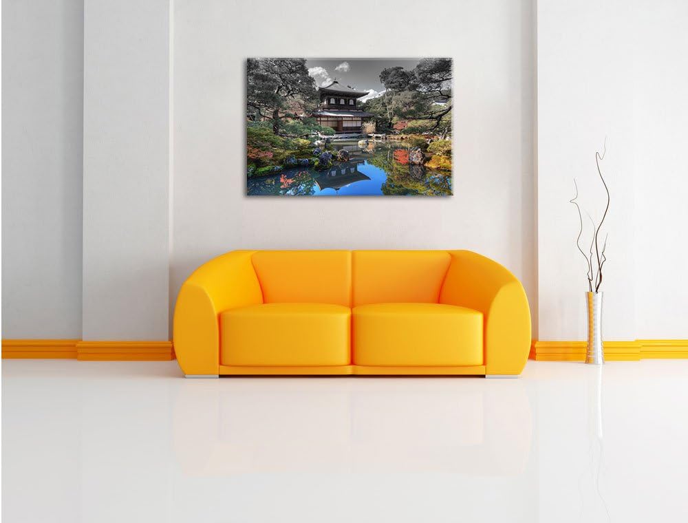 Pixxprint Ginkaku-ji-Tempel in Kyoto als Leinwandbild/Grösse: 100x70 cm/Wandbild/Kunstdruck/fertig b