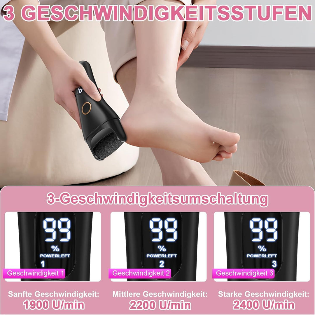 Hornhautentferner Elektrisch Einstellbare Geschwindigkeit, AOMEES Elektrischer Hornhautentferner mit