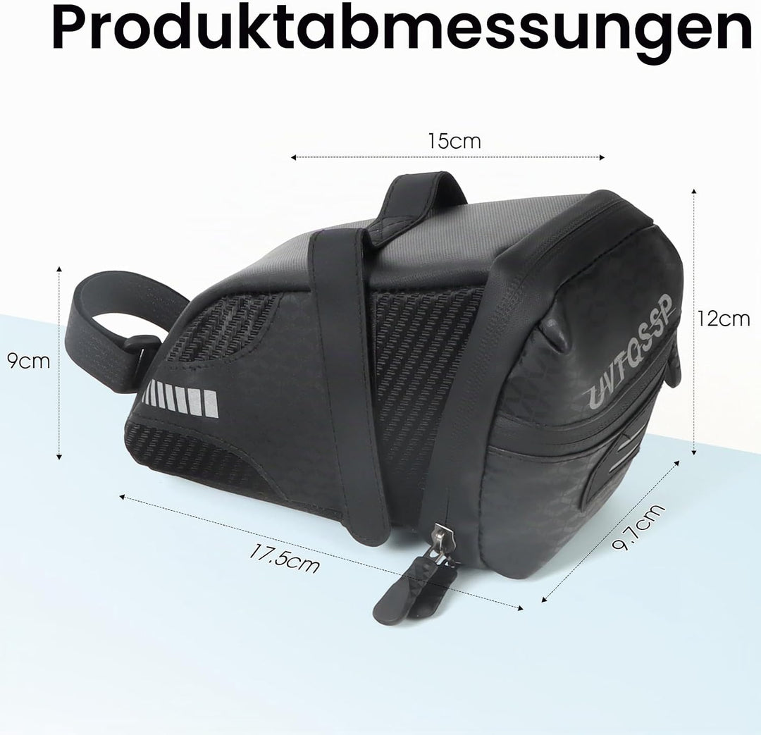 Ultraleichte Fahrrad Satteltasche, Fahrradsitz Tasche Fahrradtasche mit Klettverschluss Befestigungs
