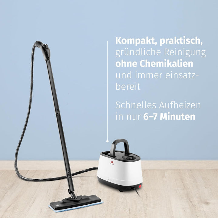 Di4 Dampfreiniger Brumo Max 2000W, 4 Bar Druck, 1,5L Tankkapazität, Einsatzbereit in 6 Minuten, 13 Z