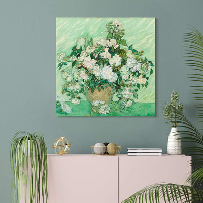 PICANOVA – Vincent Van Gogh Roses 80x80 cm – Bild auf Leinwand – Leinwandbild – Premium Leinwanddruc