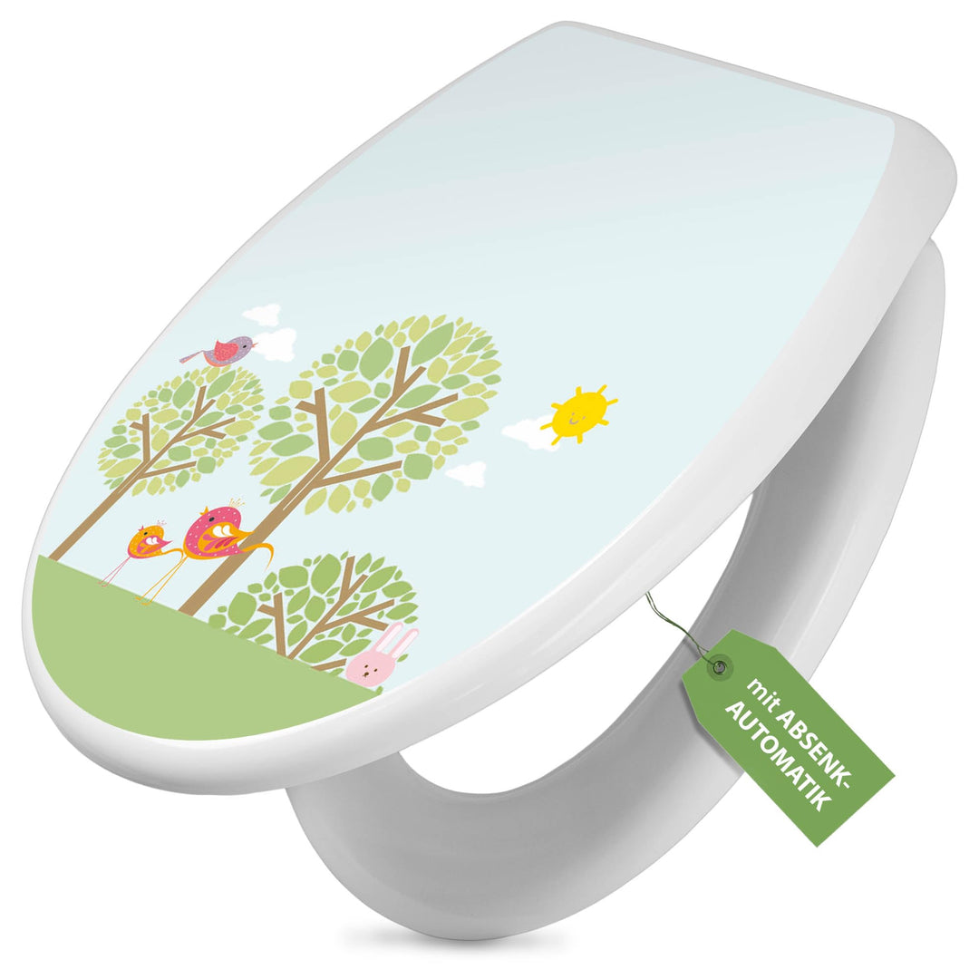 banjado Toilettendeckel mit Absenkautomatik 44,5x37cm - Soft Close Toilettensitz - WC Sitz mit Absen