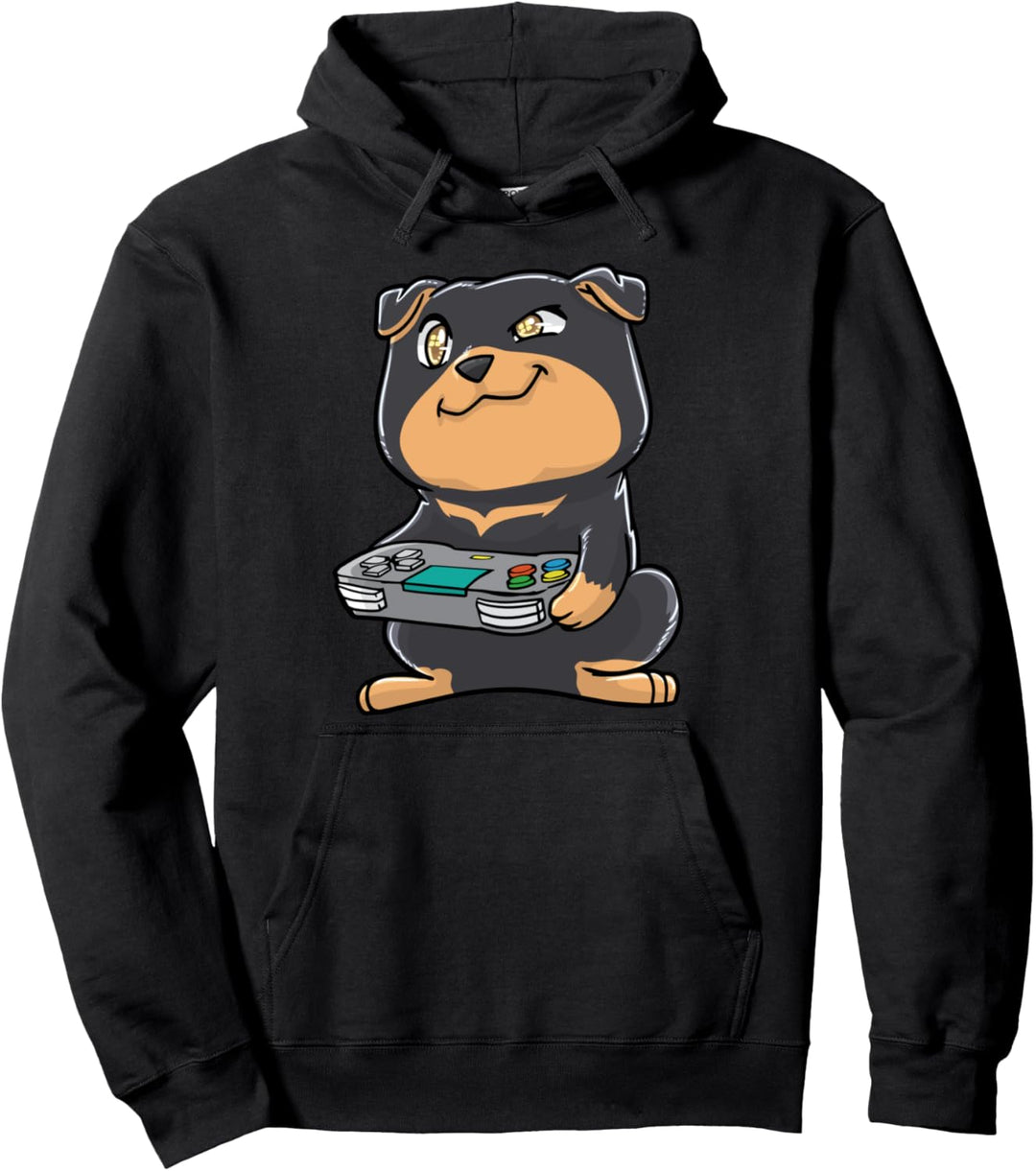 Rottweiler Gaming Kawaii Pullover Hoodie