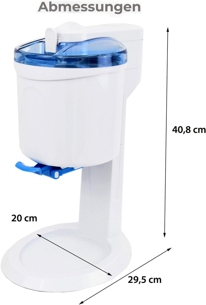 Gino Gelati GG-45W-Blue Rico 4in1 Softeismaschine, Eismaschine, Frozen Yogurt-Milchshake Maschine, F