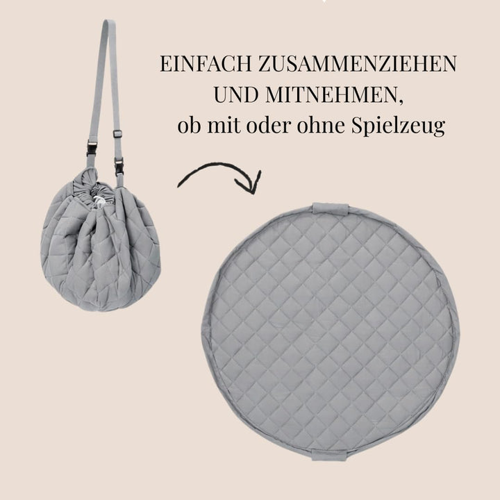 Krabbeldecke rund 110cm – Extra Weich, Dick Gepolstert, Waschbar, Schadstofffrei, Spieldecke Baby fü