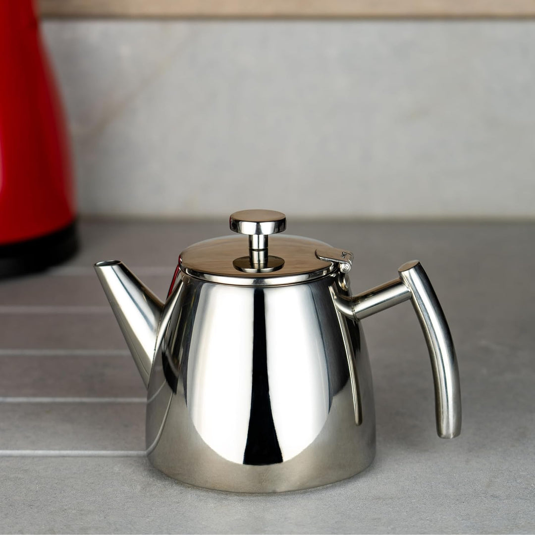 Café Ole HTP-12DW Teekanne, Edelstahl 18/10, Hochglanz Poliert, 1,2 L 1.2L Hochglanzpolitur, 1.2L Ho