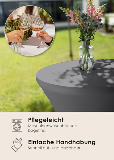 Gräfenstayn 2er-Set Stretch Stehtischhusse Diana mit Öko-Tex Siegel, Verstärkung im Fussbereich, in
