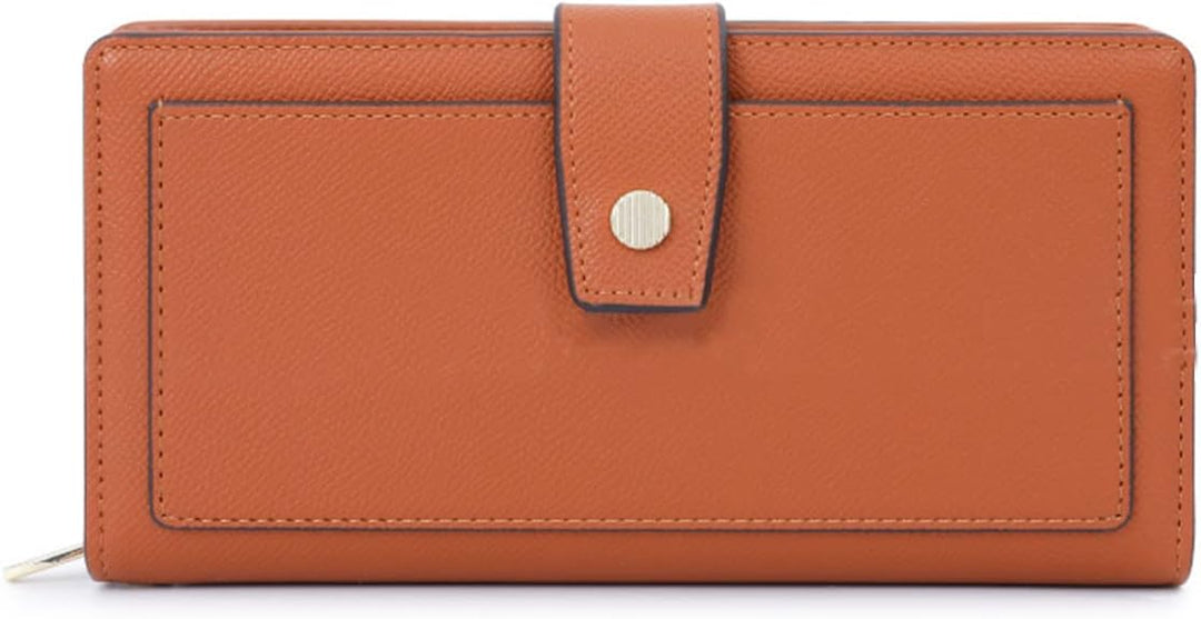 PORRASSO Geldbörse Damen Portemonnaie Leder Geldbeutel Kreditkartenetui Wristlet Bag mit Viele Fäche