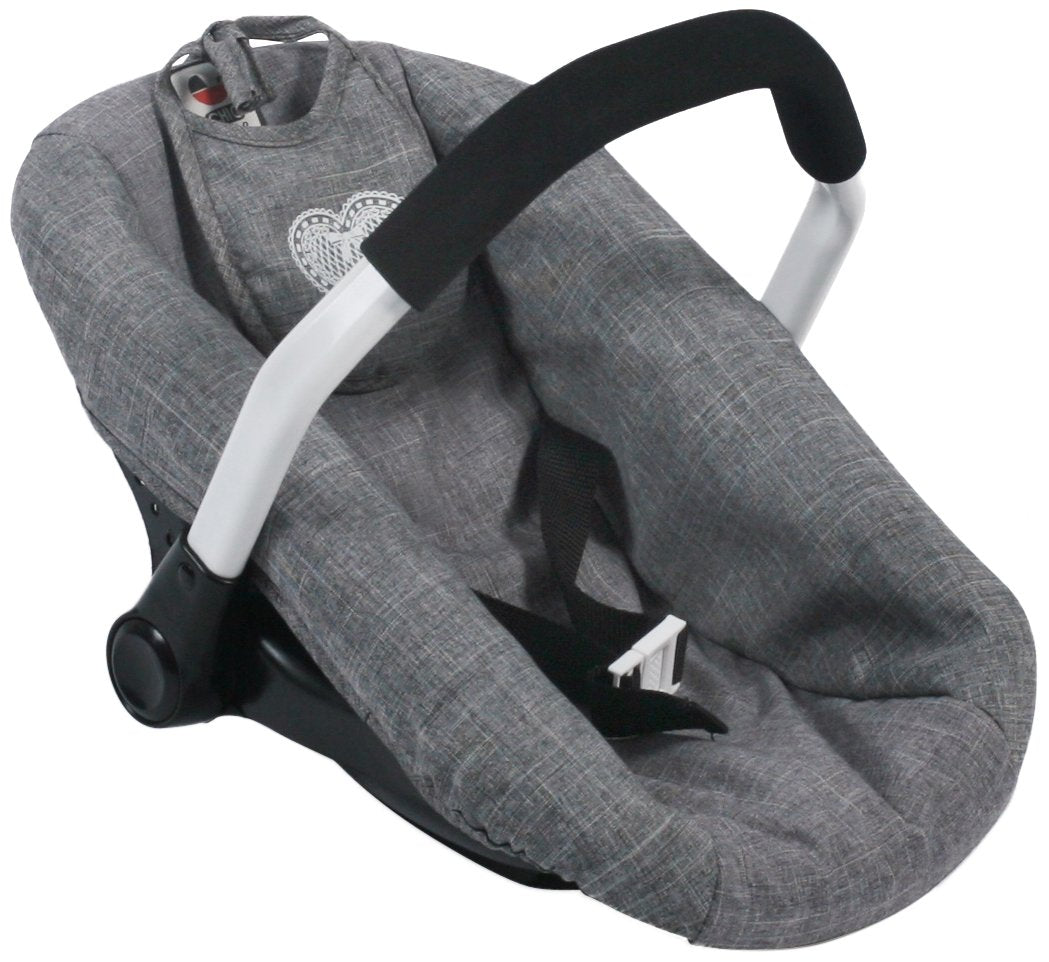 Bayer Chic 2000 708 76 Autositz für Baby-Puppen, Jeans grau, 50 cm