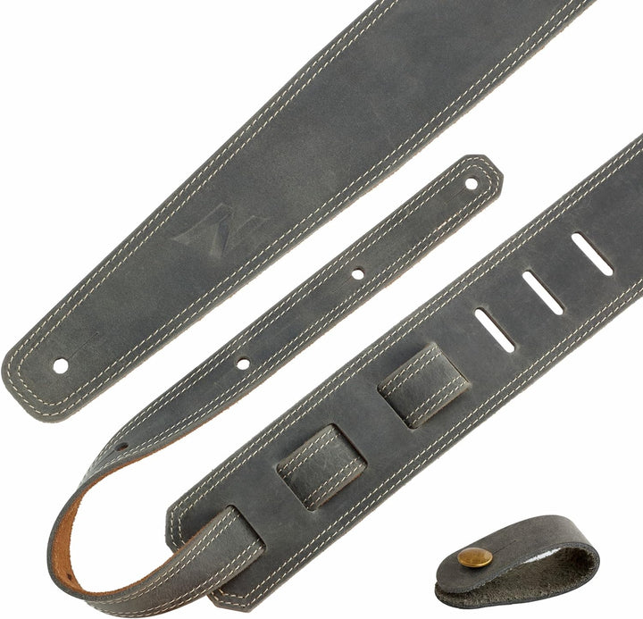 Nefelibata Gitarrengurt, 2,5" breiter Gitarrengurt aus Vollnarbenleder mit Schaumstoffpolsterung und