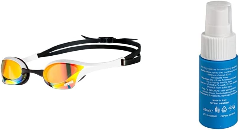 arena Unisex – Erwachsene Cobra Ultra Swipe Mr (Yell-White) Swim Goggles, Mehrfarbig, 1 Bundle mit A