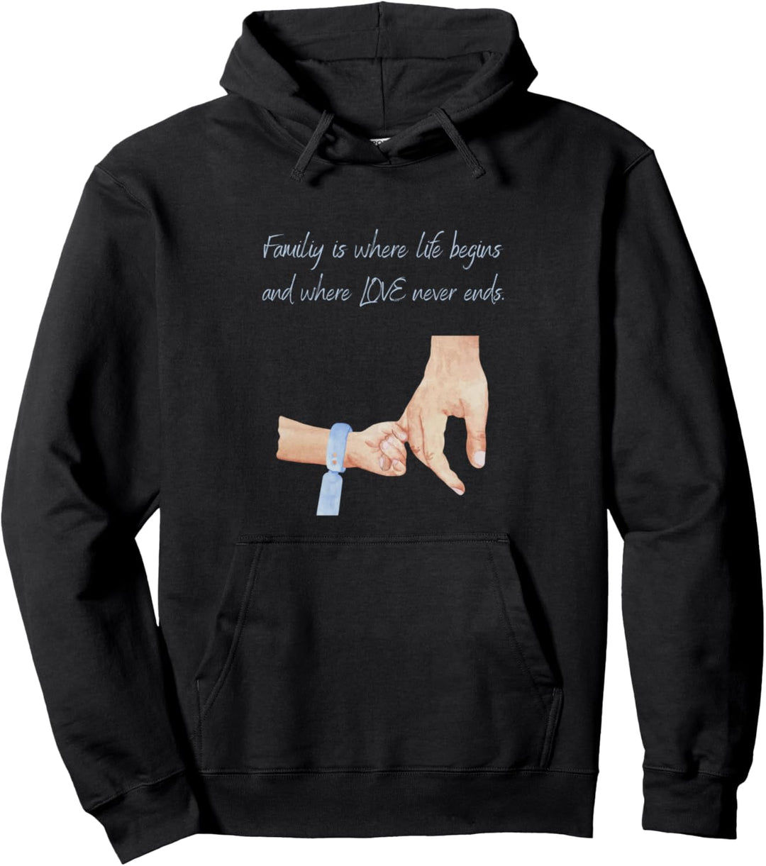 Papa und Sohn halten Hand Spruch zum Vatertag Geburt Junge Pullover Hoodie
