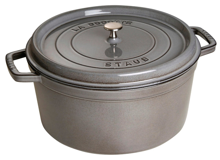 STAUB Gusseisen Bräter/Cocotte, Rund 30 cm, 8,35 L, Aromaregen Funktion, Für alle Herdarten geeignet
